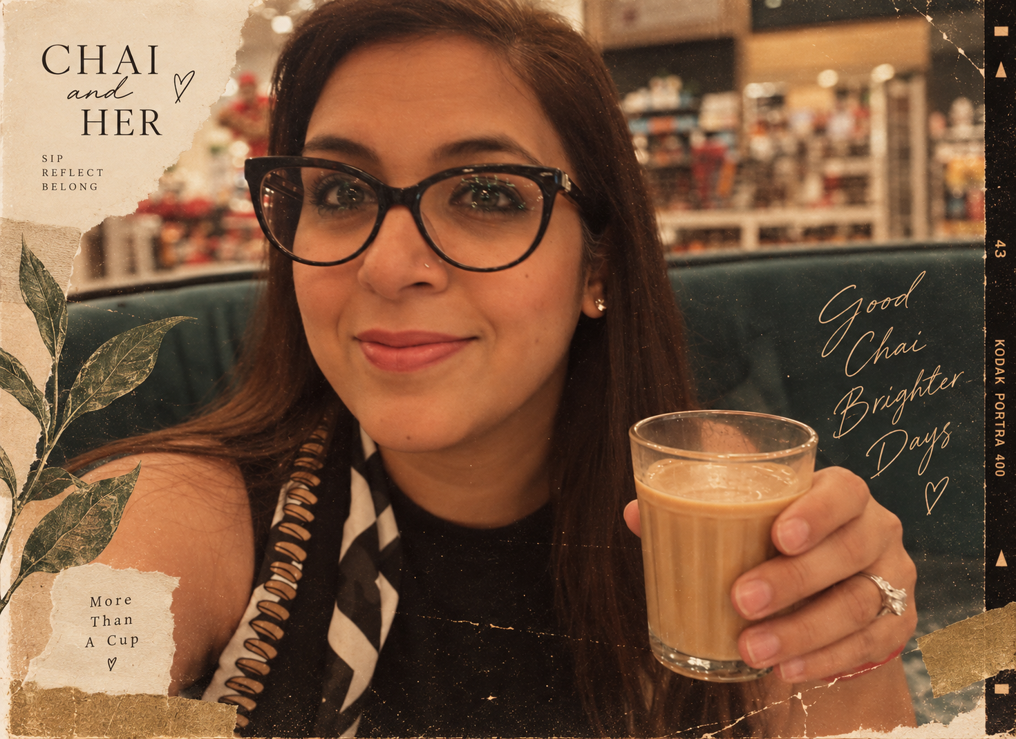 Zarmina Ehsan, MD, holding a cup of chai — Chai & Her branded photo
